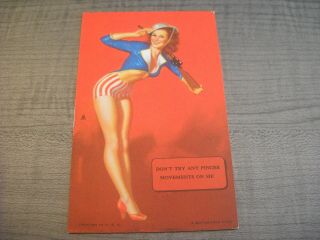Vintage Pin Up Mutoscope Arcade Card W/ Earl Moran Wwii Patriotic Soldier Girl M