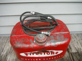 VINTAGE FIRESTONE BOAT MOTOR CAN OIL CAN 4.  5 GALLON RARE NR Sign neat 2