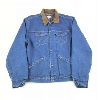 Vintage Wrangler Blanket Lined Western Jean Jacket Men’s Size Large 48 Made Usa