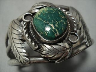 Museum Vintage Navajo Colorado Green Turquoise Sterling Silver Bracelet Old