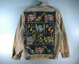 Vintage Elvis Presley Jailhouse Rock Acid Wash Denim Jacket,  Size S 80s 90s