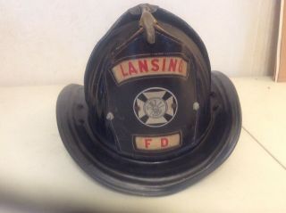Vintage Antique Cairns & Bros Aluminum Fire Fighter Helmet Lansing Mi Fd