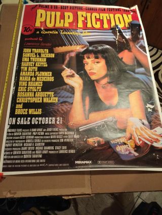 Rare Vintage Oversized Poster Pulp Fiction 55x39 Oversized Huge Movie Poster
