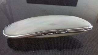Unusual Silver & Mother Of Pearl Large Snuff Box Circa 1930