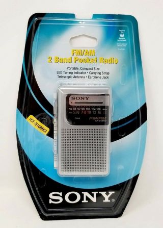 Sony Icf - S10mk2 Pocket Am/fm Radio (silver) - Vintage