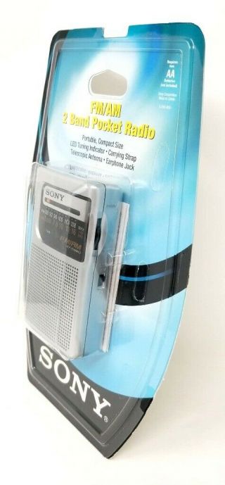 Sony ICF - S10MK2 Pocket AM/FM Radio (Silver) - VINTAGE 2
