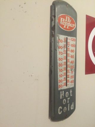 VINTAGE DR PEPPER THERMOMETER METAL SIGN 