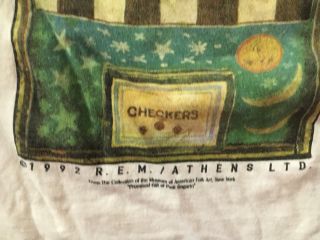 Vintage REM Automatic for the People Shirt Concert XL RARE Checkers 92 3