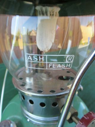 Vintage Coleman AFC Lantern Green Model 1010,  ASH FLASH Glass Globe 3