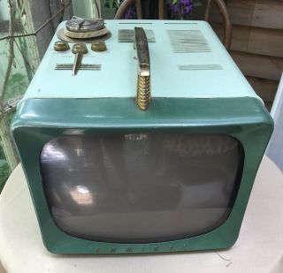 Vintage 1956 Admiral Portable Tv Green/green Model T105al X Embassy Sorrento