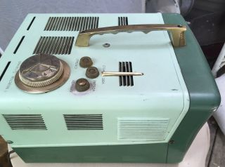 Vintage 1956 ADMIRAL PORTABLE TV GREEN/GREEN MODEL T105AL X EMBASSY SORRENTO 5