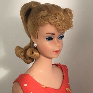 6 or 7 PONYTAIL BARBIE - Ash Blonde 1963 vintage Orig.  face paint 4