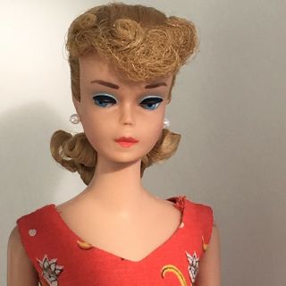6 or 7 PONYTAIL BARBIE - Ash Blonde 1963 vintage Orig.  face paint 5