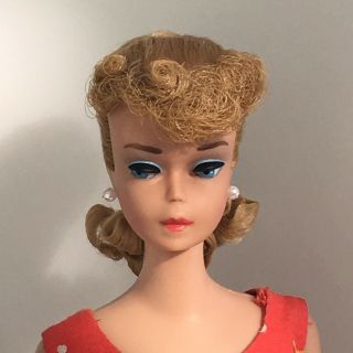6 or 7 PONYTAIL BARBIE - Ash Blonde 1963 vintage Orig.  face paint 8