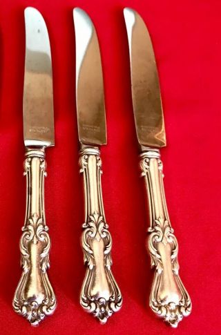 3 Reed And Barton Marlborough Sterling Silver Dinner Knives Knife