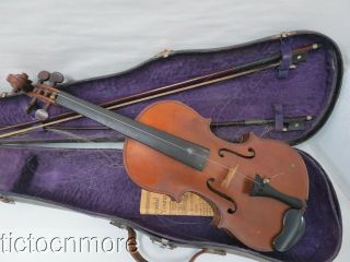 Vintage Luthier Moderne V.  Heureax Violin W/ Bows & Hard Case