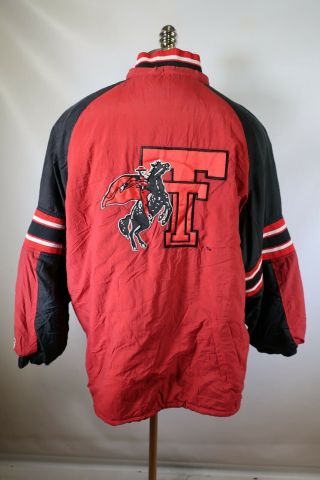B5957 Vtg Starter Texas Tech Red Raiders Ncaa Pullover Jacket Size Xl