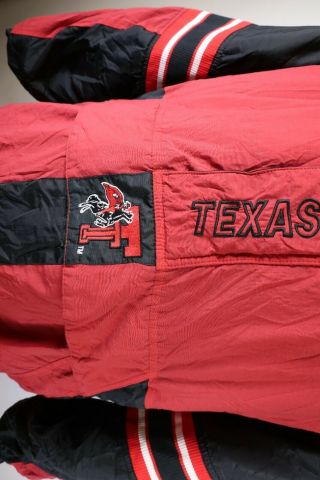B5957 VTG STARTER Texas Tech Red Raiders NCAA Pullover Jacket Size XL 3