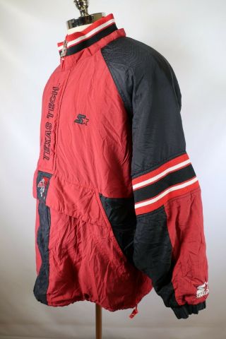B5957 VTG STARTER Texas Tech Red Raiders NCAA Pullover Jacket Size XL 4