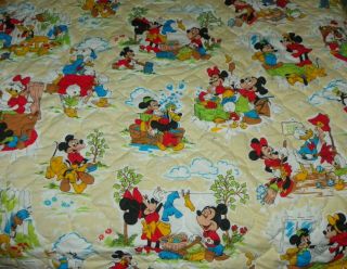 Vtg Pacific Mickey Mouse And Friends Bedspread Walt Disney Productions 90 X 105