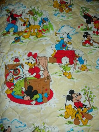 VTG Pacific Mickey Mouse and Friends Bedspread Walt Disney Productions 90 X 105 3