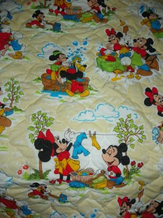 VTG Pacific Mickey Mouse and Friends Bedspread Walt Disney Productions 90 X 105 4