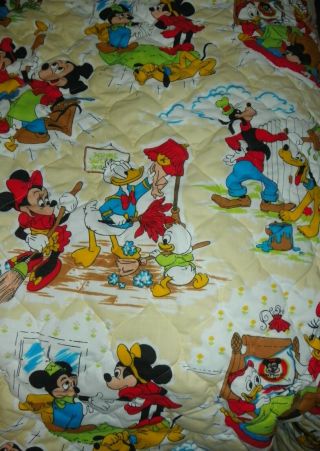 VTG Pacific Mickey Mouse and Friends Bedspread Walt Disney Productions 90 X 105 5