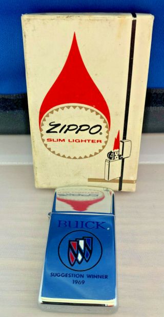 Truly Glorious Vintage Unstruck Zippo Lighter - Buick 1969 Suggestion Winner