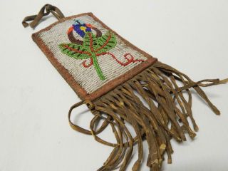 Antique Vintage Beaded Kootenai Plateau Indian Panel Bag Pouch - Uniq Size -