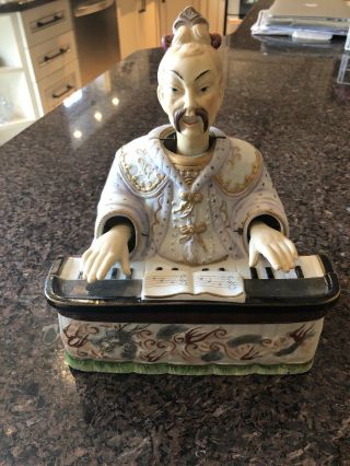 Ardalt Bisque Oriental Nodder Head And Hands Nodding - Large Porcelain Vintage