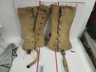 Us Army Ww2 Leggings Size 4r Dated 1942 Ww2 Military Boots Covers