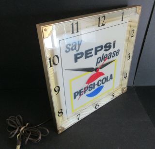 1959 Vintage Rare Antique Say Pepsi Please Clock Wow
