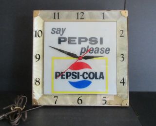 1959 Vintage Rare Antique Say Pepsi Please Clock Wow 2