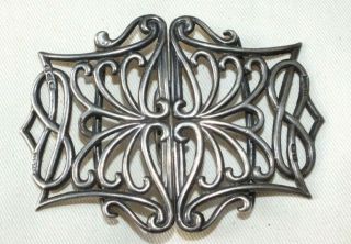 Lovely Antique Solid Silver 2 Part Nurses Buckle Chester 1899