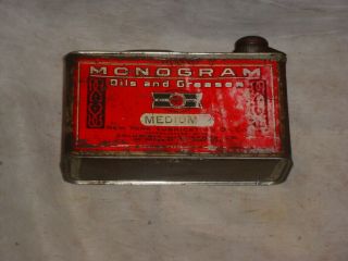 Rare Oil Can 1/2 Gallon Monogram York Lubricating Oil Co With Solder Bottom