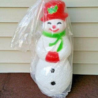 Vintage Christmas 22 " Union Lighted Blow Mold Snowman Decoration 101