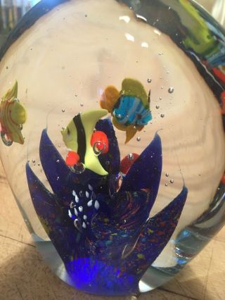 Vintage Large Murano Glass Fish Tank Aqurium Starfish Sculpture Paperweight Art 5