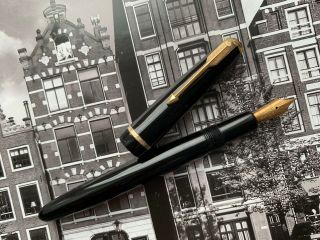 Vintage restored 1950s Danish PARKER Olsen STUDENT Slimfold Black Fountain Pen 6