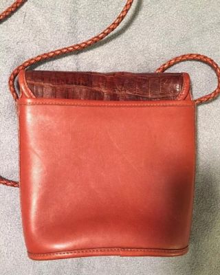 Vintage Brighton Handbag Croc Leather And Woven Design Unusual,  Unique and Rare 5