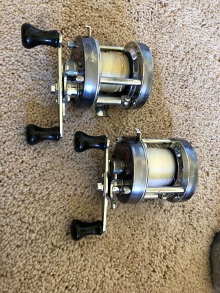 2 Vintage Abu Garcia Ambassadeur 5500c Gunmetal Blue Fishing Reels