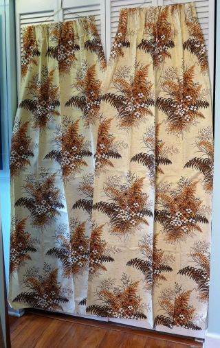 Vintage Fall Bouquet Floral Print Pinch Pleat Drapes Polyester Curtains