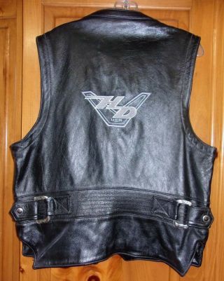 Vintage Harley Davidson Usa Leather Vest Size L -