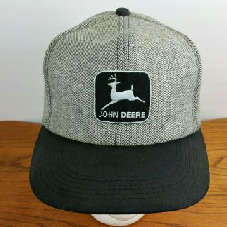 Vintage John Deere Patch Denim Snapback Trucker Hat K - Products USA Winfield Iowa 2