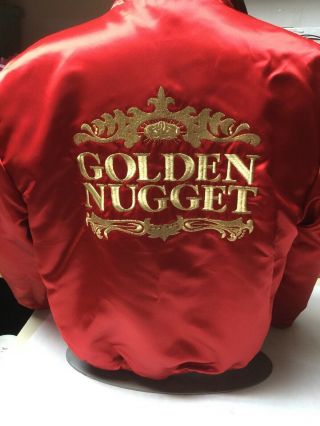 VTG Las Vegas Hotel Casino Mirage Golden Nugget Neon Reversible Satin Jacket Sm 7