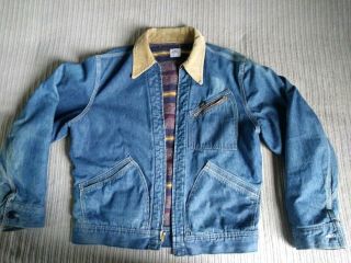 Vintage Lee Denim Jacket 191 - Lb Blanket Lined 60s Mens Indigo Curved Pockets Zip