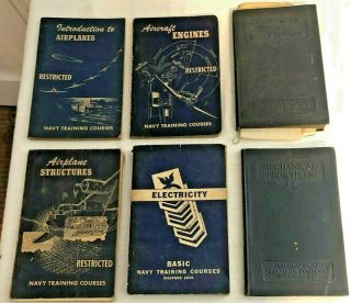 Vintage Us Navy Training Courses Books 1944 1945 Usn Airplanes Aircraft Engines