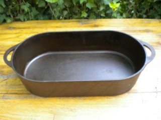 Vintage Large Oval Heavy Cast Iron 3060 Deep Fish Fryer Pan Made In Usa