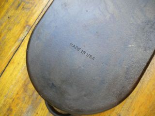 VINTAGE LARGE OVAL HEAVY CAST IRON 3060 DEEP FISH FRYER PAN MADE IN USA 8