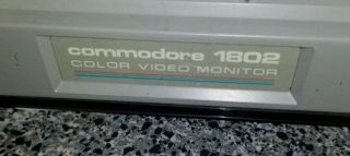 Vintage 1986 Commodore Model 1802 Color Video Monitor & C64/C128 2