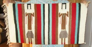 Vintage Yei Navajo Native American Indian Hand Woven Wall Handing - 36 " By 18 "